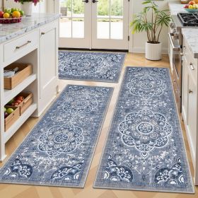 Boho Kitchen Rugs Sets 3 Piece with Runner Floral Kitchen Floor Mat Carpet Farmhouse Kitchen Rugs and Mats Non Skid Washable Runner Rug for Kitch