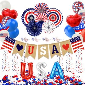 Complete 4th of July Patriotic Decorations Kit Red White Blue