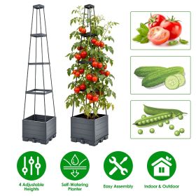 4-Size Height Adjustable Trellis Planter with 2L Self-Watering Tank