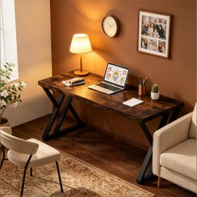 Simple Heavy-Duty Computer Desk 55 Inch Writing Study Table Desk for Home Office