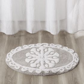 Medallion Cotton Tufted Bath Rug (Color: as Pic)