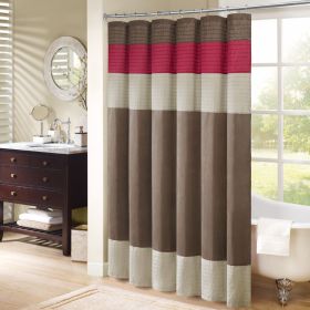 Faux Silk Shower Curtain (Color: as Pic)