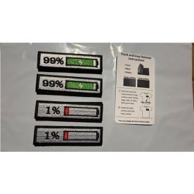 4PCS Percent Full Empty Power Morale Patch,Funny Battery Percentage 99 And 1 (Option: 4Pcs)